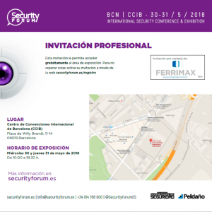 Invitación Exposición de Security Forum 2018 